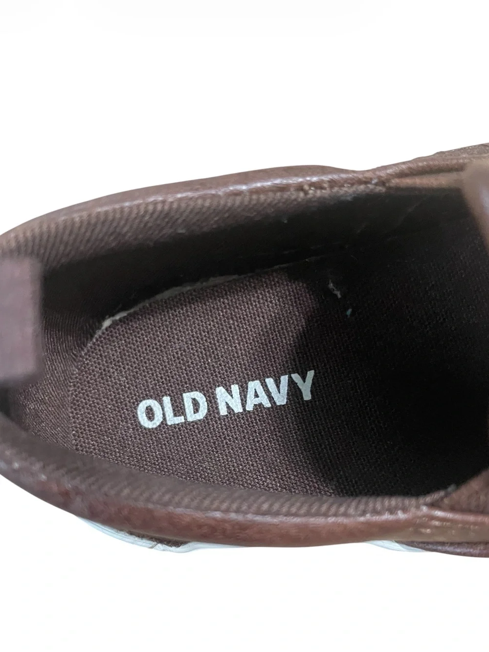 Old Navy Brown Slip-On Boys Sneakers with White Soles